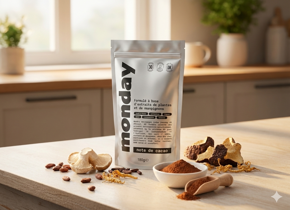 Monday product with raw ingredients